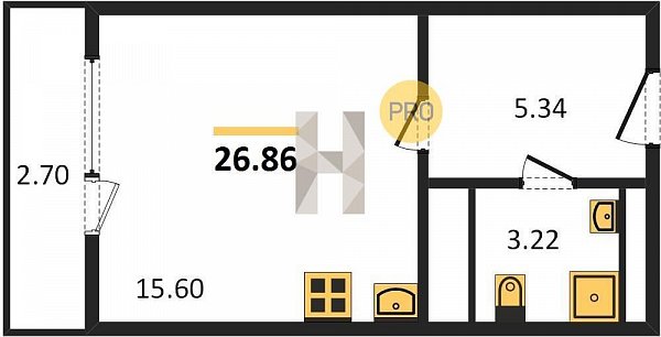 Продается Студия, 26.86 м², ЖК Родные просторы, 
