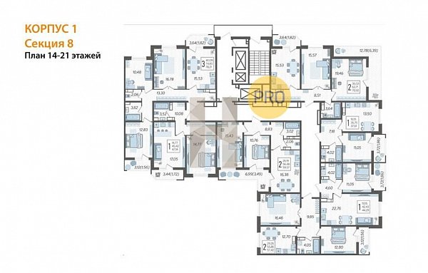 1-комн. квартира, 47.14 м², ЖК URAL (№132300)