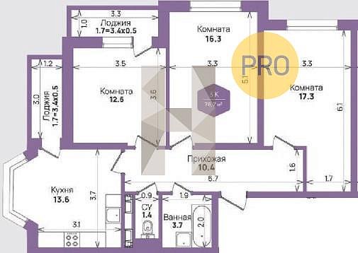 Продается 3-комн. квартира, 78.7 м², ЖК Жилой квартал Бауинвест, 
