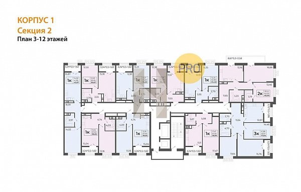 2-комн. квартира, 65.93 м², ЖК Высочество (№132558)
