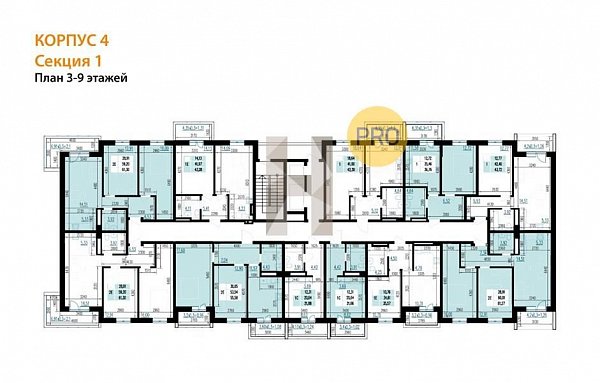 1-комн. квартира, 42.3 м², ЖК Вектор-2 (№132625)