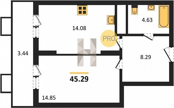 Продается 1-комн. квартира, 45.29 м², ЖК Родные просторы, 
