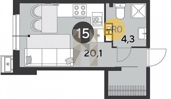 Продается Студия, 24.4 м², ЖК Парк Победы-2, 