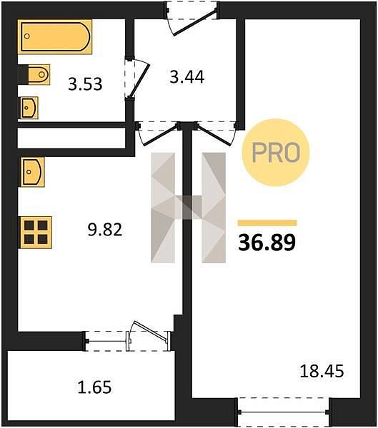 Продается 1-комн. квартира, 36.89 м², ЖК Славянка, 