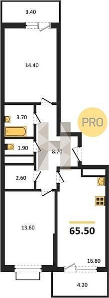 Продается 2-комн. квартира, 65.5 м², ЖК Мегасити, 
