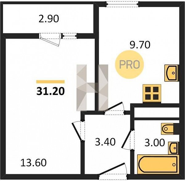 Продается 1-комн. квартира, 31.2 м², ЖК Грани, 