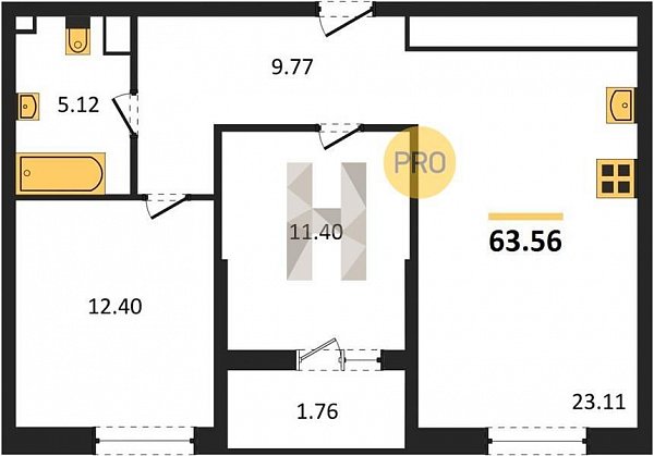 Продается 2-комн. квартира, 63.56 м², ЖК Патрики, 