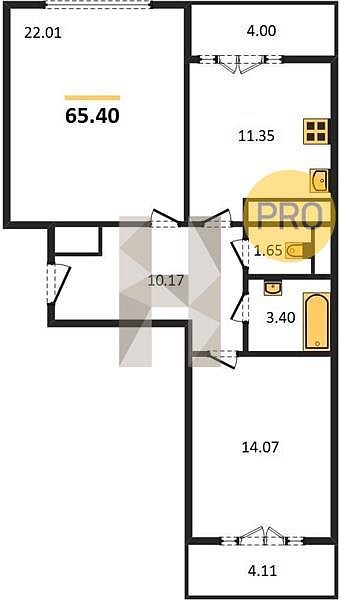 Продается 2-комн. квартира, 65.4 м², ЖК Сердце, 