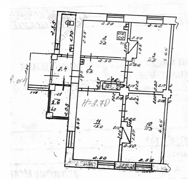 3-комн квартира, 53.4 м², р-н Черемушки (№122725)