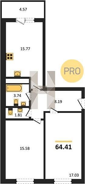 Продается 2-комн. квартира, 64.41 м², ЖК Теплые Края, 