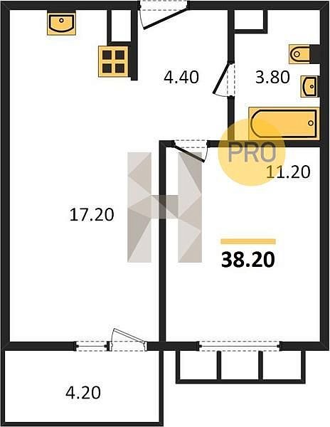 Продается 1-комн. квартира, 38.2 м², ЖК Отражение, 