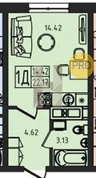 Продается Студия, 22.17 м², ЖК Мега Победа,