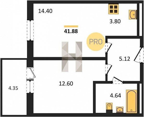 Продается 1-комн. квартира, 41.88 м², ЖК Вектор, 