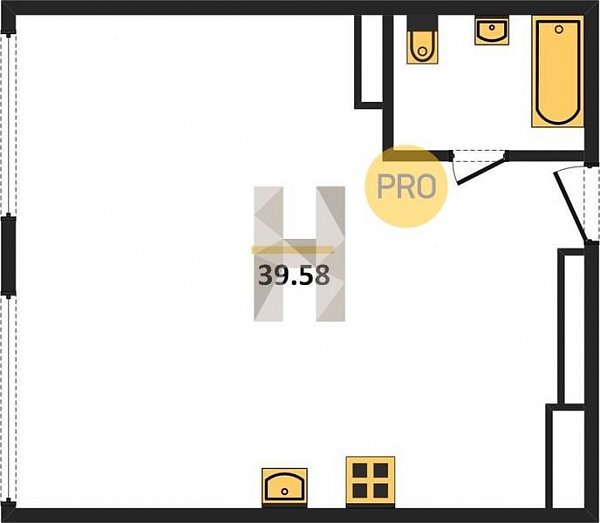 Продается 1-комн. квартира, 39.58 м², ЖК Гарантия на Обрывной, 