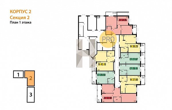 1-комн. квартира, 37.88 м², ЖК Цветной бульвар (№133718)