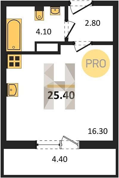 Продается Студия, 25.4 м², ЖК Сармат, 