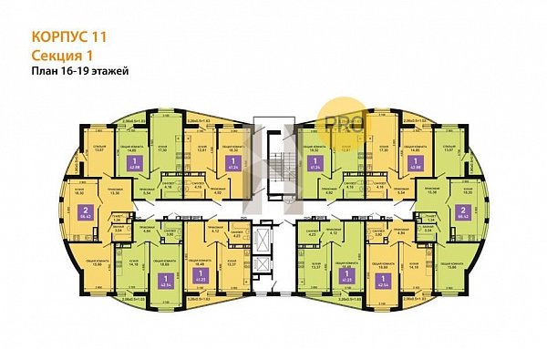 1-комн. квартира, 41.83 м², ЖК Лучший (№133467)