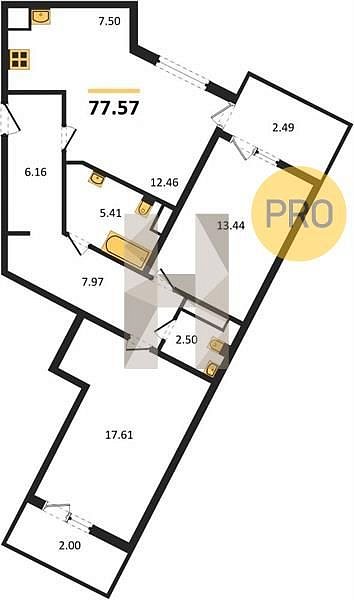 Продается 2-комн. квартира, 77.57 м², ЖК Белые Росы, 
