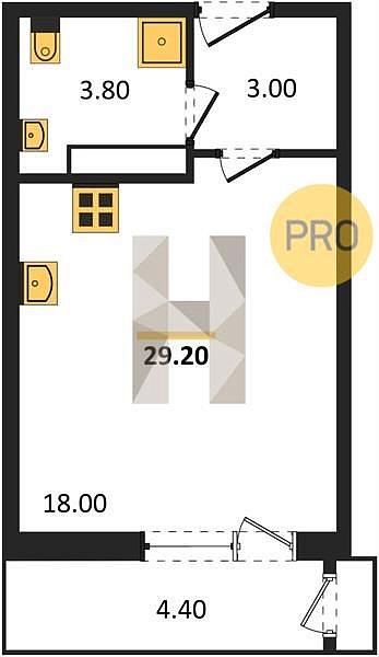 Продается Студия, 29.2 м², ЖК Рекорд-2, 