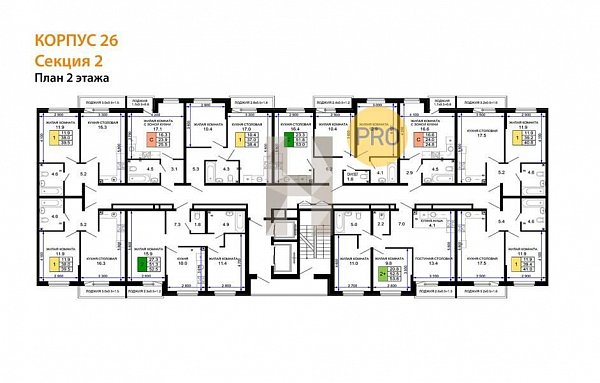 1-комн. квартира, 38.4 м², ЖК Дыхание (№132437)
