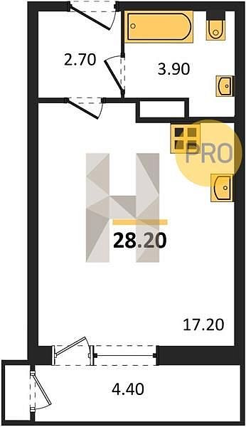 Продается Студия, 28.2 м², ЖК Рекорд-2, 