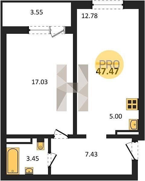 Продается 1-комн. квартира, 47.47 м², ЖК Восточно-Кругликовский, 