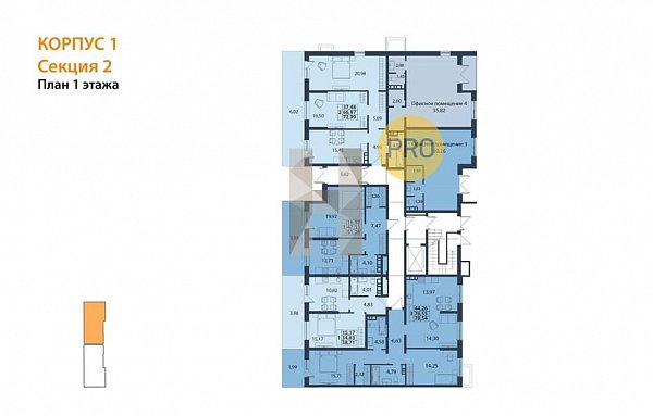1-комн. квартира, 51.26 м², ЖК Белые Росы (№132770)
