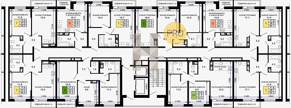 1-комн. квартира, 38.5 м², ЖК Дыхание (№133591)