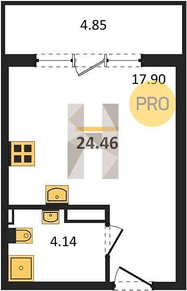 Продается Студия, 24.46 м², ЖК Друзья, 