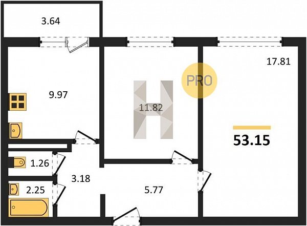Продается 2-комн. квартира, 53.15 м², ЖК Тихорецк, 