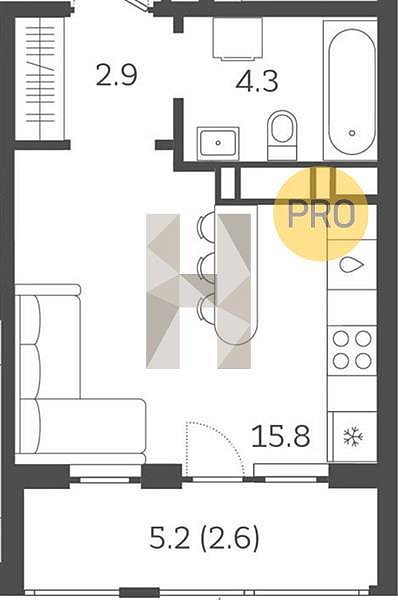 Продается Студия, 25.6 м², ЖК Все Свои, 