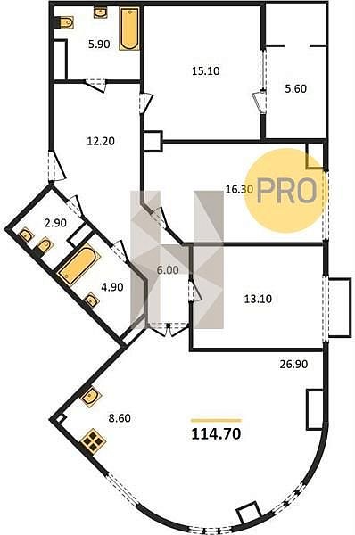 Продается 3-комн. квартира, 114.7 м², ЖК Девелопмент-Плаза, 