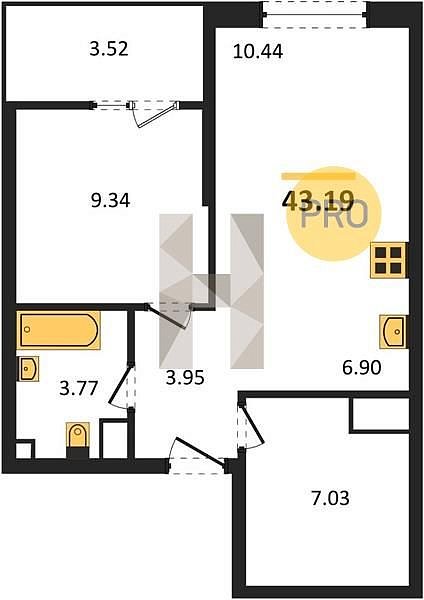 Продается 1-комн. квартира, 42.68 м², ЖК Патрики, 