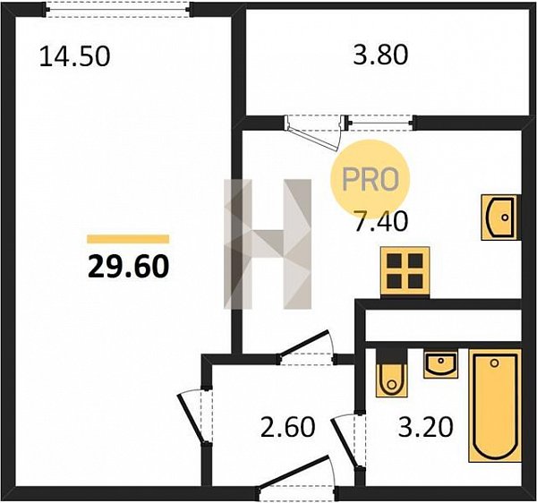 Продается 1-комн. квартира, 29.6 м², ЖК Грани, 