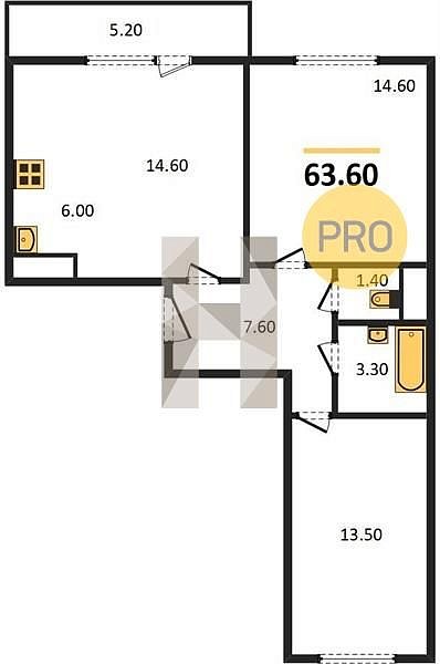 Продается 2-комн. квартира, 64.9 м², ЖК Ракурс, 