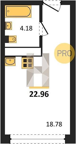 Продается Студия, 22.96 м², ЖК Гарантия на Обрывной, 