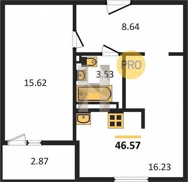 Продается 1-комн. квартира, 46.57 м², ЖК Событие, 