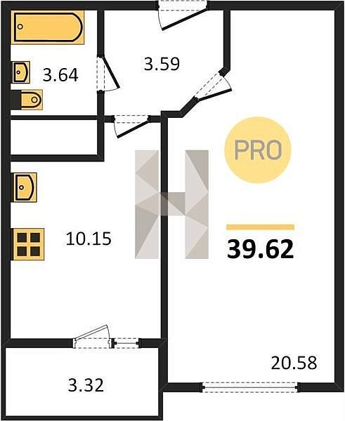 Продается 1-комн. квартира, 39.62 м², ЖК Огурцы, 
