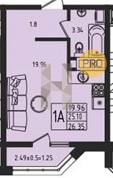 Продается Студия, 26.35 м², ЖК Мега Победа, 