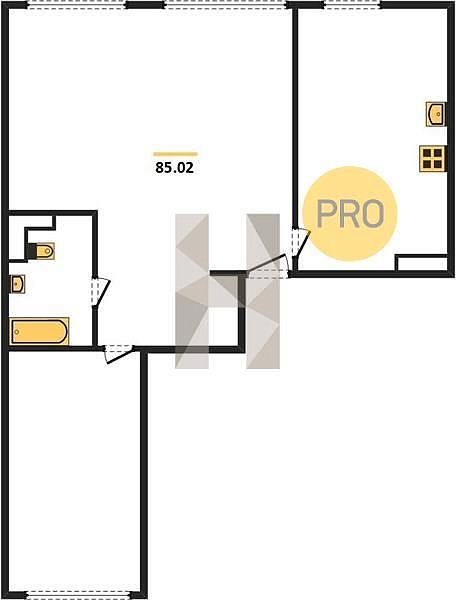 Продается 3-комн. квартира, 85.02 м², ЖК Гарантия на Обрывной, 