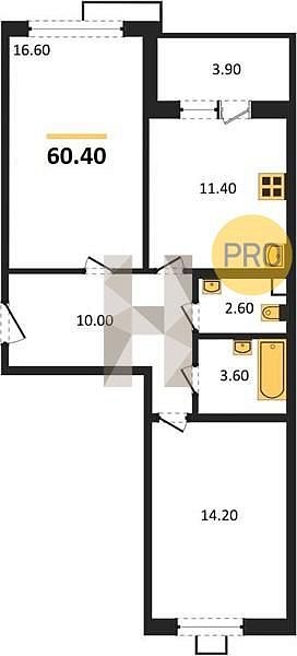 Продается 2-комн. квартира, 60.4 м², ЖК Спортивная деревня-2, 