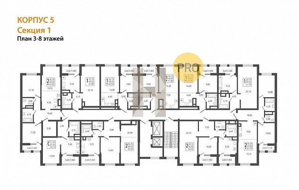 2-комн. квартира, 60.4 м², ЖК ЮГГЕ (№132723)
