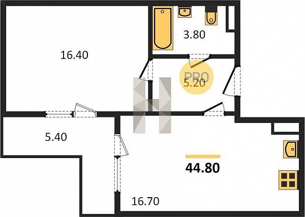 Продается 1-комн. квартира, 44.8 м², ЖК Екатерининский Парк, 