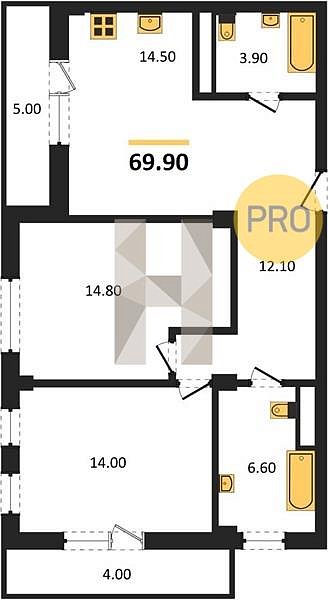 Продается 2-комн. квартира, 69.9 м², ЖК Екатерининский Парк, 