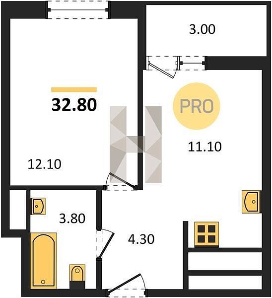 Продается 1-комн. квартира, 32.8 м², ЖК Родной Дом-5, 