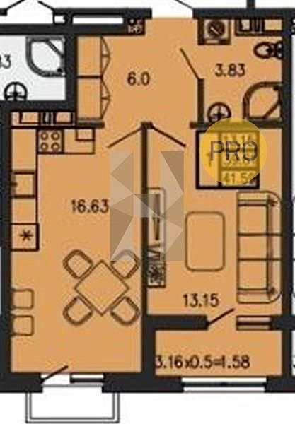 Продается 1-комн. квартира, 41.59 м², ЖК Суворов, 