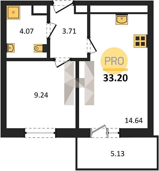Продается 1-комн. квартира, 33.2 м², ЖК Теплые Края, 