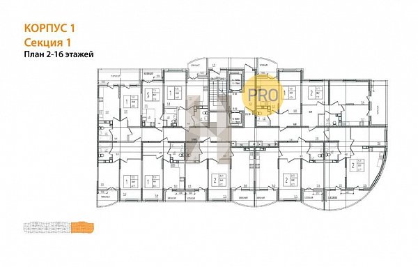 2-комн. квартира, 65.2 м², ЖК Хорошая Погода-2 (№132308)