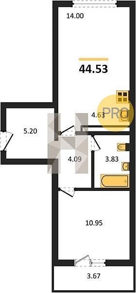 Продается 1-комн. квартира, 44.53 м², ЖК Восточно-Кругликовский, 