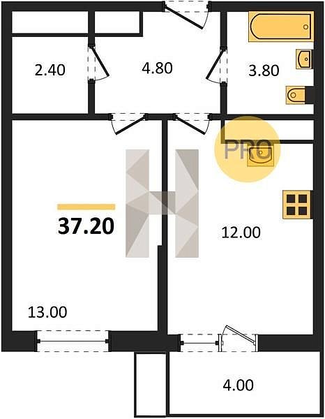 Продается 1-комн. квартира, 37.2 м², ЖК Родной Дом-5, 